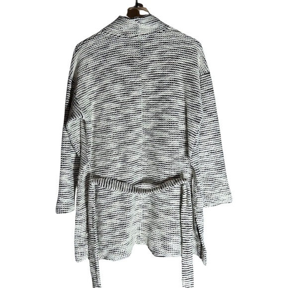 Loft Knit Black & White Tie Cardigan - Size L - Picture 4 of 7